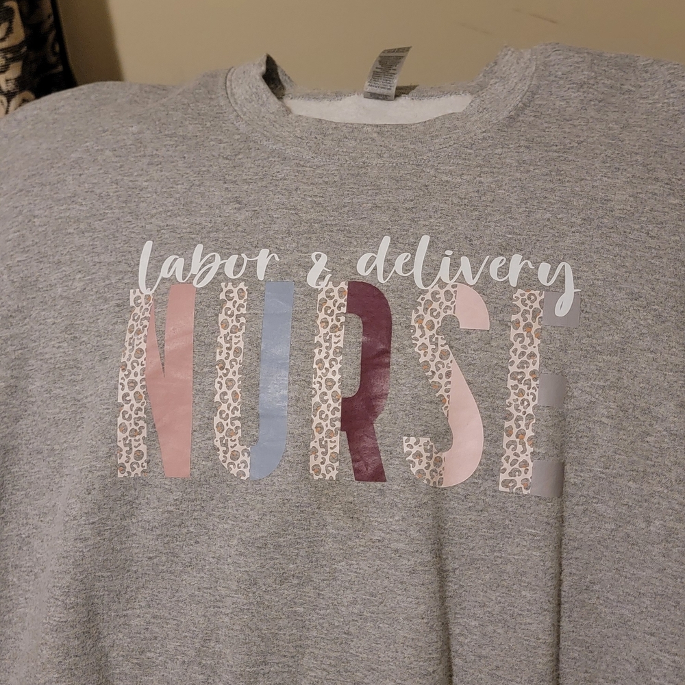 Gildan Gray Labor & Delivery Nurse Sweatshirt